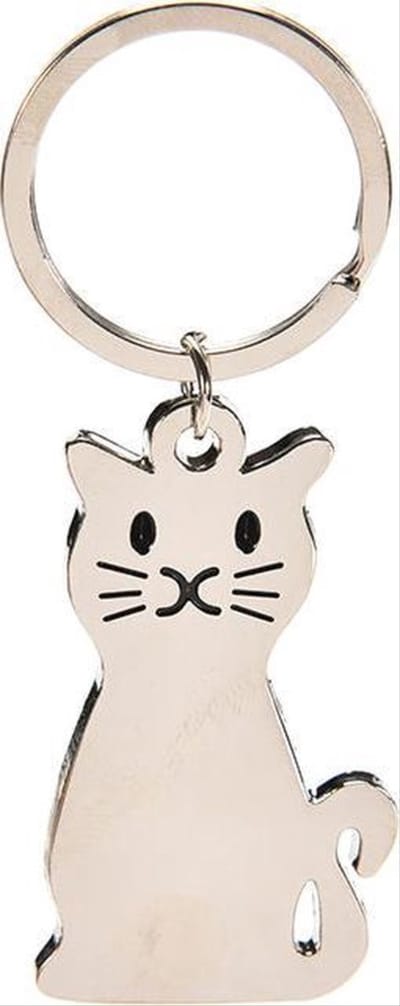 CHPN - Sleutelhanger - Katten-Sleutelhanger - Kat - Poes - Zilverkleurig - Kattenliefhebbers - cadeau - Dierendag - Sleutelhanger met katten afbeelding