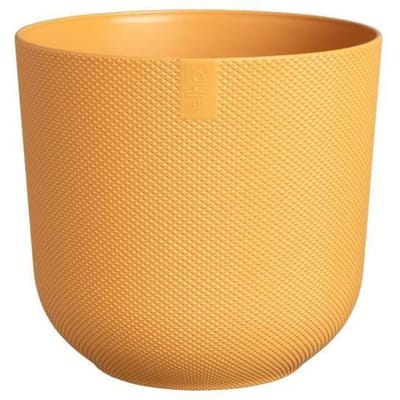 Elho Jazz Rond 35 Bloempot voor Binnen - Woondecoratie van 100% Gerecycled Plastic - Ø 34.5 x H 32.2 cm - Amber geel