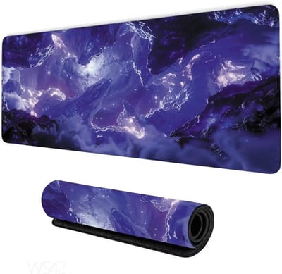 Grote Muismat - Bureaumat XXL - Gaming Kantoor - Antislip Rubberen Basis - 160 x 80 cm - Paars Zwart