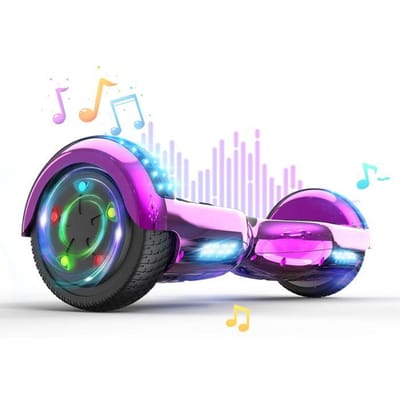 Hoverboard 6,5 Inch met Bluetooth en LED - RCB - Perfect Cadeau voor Kinderen Chroom Roze roze