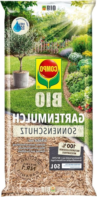 COMPO Biologische tuinmulch + zonwering als decoratieve afdekking om de vloer te beschermen tegen hitte, uitdroging en verdamping, 50 liter