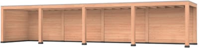 Douglas overkapping, 1200 x 300, met achterwand en zijwand, Westwood Modern Plus