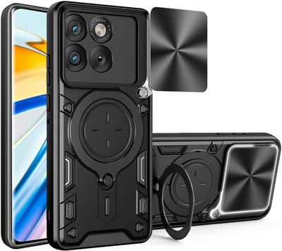Hoesje geschikt voor Motorola Edge 70 - Phonesta CamLock Back Cover met Camera Slider - Zwart