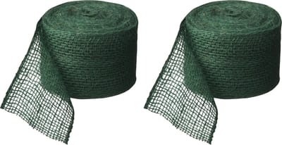 Juteband groen 10 cm x 50 meter - Hobby/knutselmateriaal - Decoratie banden - Jute band/rand - Cadeau's inpakken - Knutselen