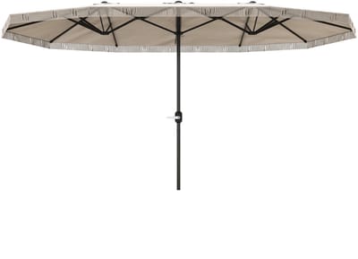 QUESTYR Dubbele Parasol – 4,5 × 2,65 m – Crème – Waterafstotend – Handmatige Slinger – Grote Tuinparasol voor Terras & Tuin