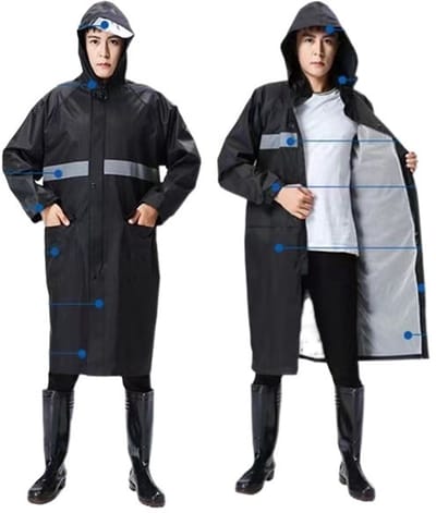 longziming -Ultralichte Regenjas voor Dames & Heren – Waterdicht, Sneeuwbestendig en Stofdicht – Slim-Fit met Elastische Hoed en Waterdichte Zak – EVA Milieuvriendelijk – 2XL