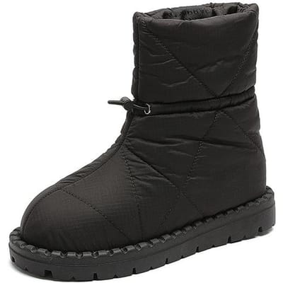 Dames Sneeuwschoenen Korte Schacht Waterdicht Dons Stof Mode Vrouwen Ademend Pluche Katoen Schoenen Houd Warm Antislip Zool 40 zwart