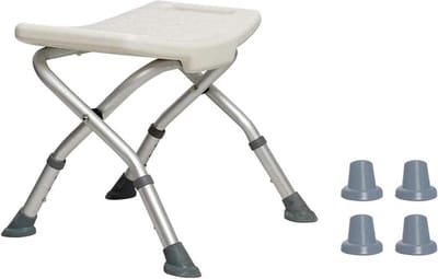 Douchestoel - Badkruk Kruk - Veilig Douchen - In Hoogte Verstelbaar - 40-44.5 cm - Aluminium
