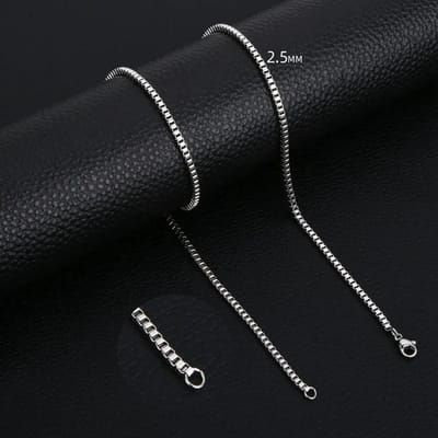 Aramat Jewels | Halskettingen | Stalen Venetiaanse Ketting Zilverkleurig – Elegante Schakelketting RVS Unisex | 50cm / 2.5mm |50cm | | Staal | Volwassenen | Verkleurd niet