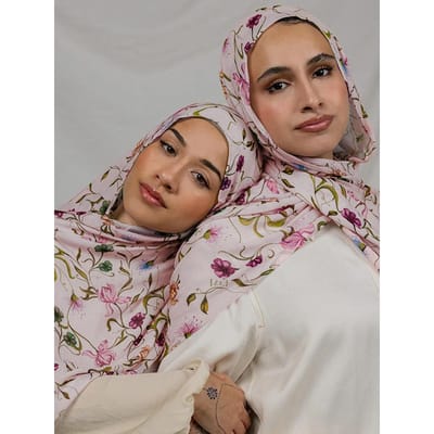 Hijab de Ramadan pour Femmes Châle Bohème à Imprimé Floral Aquarelle Doux Hijabs Musulmans Foulard Léger à Nouer Foulard de Tête Été Plage brown
