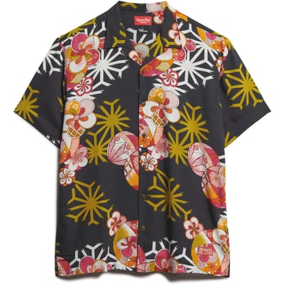 Superdry Hawaiian Resort Overhemd Zwart Grootte: XL