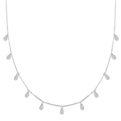 Essentialistics - Ketting met een boel druppeltjes - Volwassenen - Zilverkleur - Stainless steel (verkleurt niet) - Verlengkettinkje
