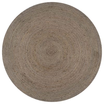 vidaXL - Vloerkleed - handgemaakt - rond - 90 - cm - jute - grijs