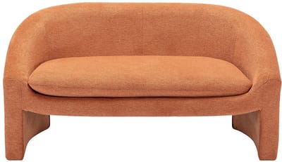 Vente-unique Tweezitsbank van terracottakleurige stof OSSANA