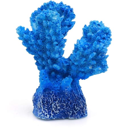 aladdien - Hars Mini Plant Betta Aquarium Vissenkom - Natuurlijke Decoratie - Blauw - Aquarium Ornament - Levensecht Design - Geschikt voor Thuisdec..