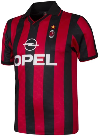 COPA - AC Milan 1996 | Retro Voetbalshirt - Heren - Zwart - Rood - XS