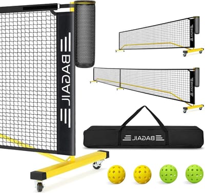 Pickleball Net Set - Pickleball Net - Pickleball Spelen - 2-in-1 Net - 22FT en 11FT - Geel