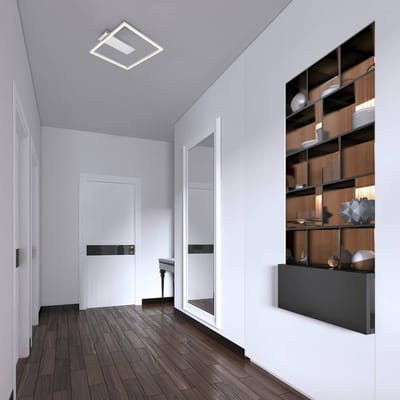 BRILONER - Plafondlamp - 3771019 - Warm wit 3000K - 12W - 1400 lm - 25.000u levensduur - 32 x 30 x5 - Aluminiumkleurig