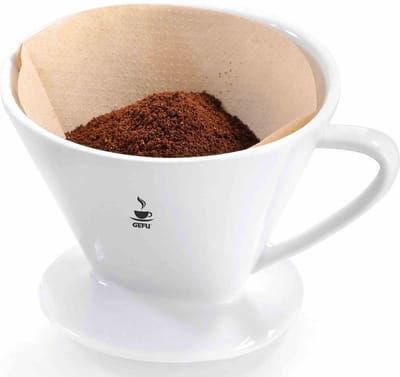 GEFU SANDRO Koffiefilterhouder Maat 2 – Porseleinen Handfilter voor Slow Coffee