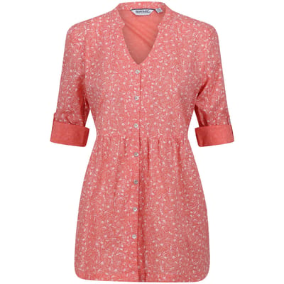 Regatta Dames/Dames Nemora Vogels Katoenen Blouse (Schelp Roze)