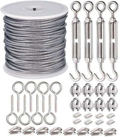 Dailygoods- Kabelset Roestvrij Staal - PVC-Coating - Oogschroeven
