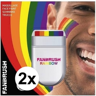 Regenboog vlag schmink stift - 2x - vlag - pride thema - gay pride - LHGBTI