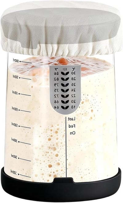 Zuurdesem Starter Pot - Fermentatiepot Gist - Brood Bakken - Heldere Voortgangscontrole - 25L Capaciteit - Transparant