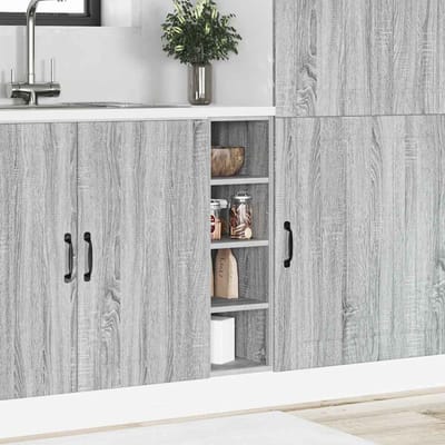 vidaXL - Onderkast - Riga - 20x44,5x81,5 - cm - bewerkt - hout - grijs - sonoma - eikenkleur