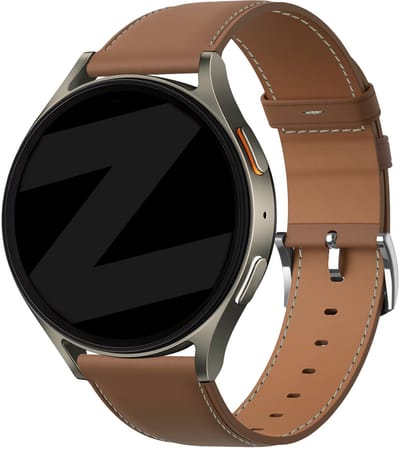 Bandz Smartwatch bandje 18mm leer 'easy fit' - geschikt voor Huawei Watch GT 5 Pro - 42mm / Watch GT 5 - 41mm / GT 4 - 41mm / Watch 5 - 42mm - Fossil Gen 5e - 42mm / Gen 6 - 42mm - Withings ScanWatch Light / Steel HR - 36mm (bruin)