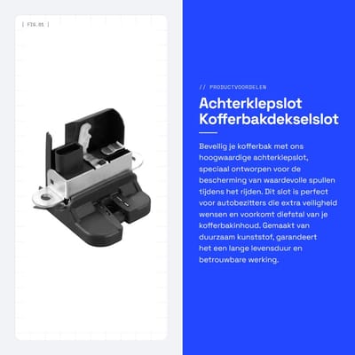 Dailygoods- Achterklepslot Zwart - Kofferbakdekselslot - Kunststof - 16x10x8 cm - 500 g - Hoogwaardige Duurzaamheid - Kofferbakslot