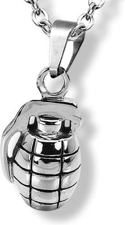 Amanto Ketting Diony - 316L Staal - Granaat - 31x17mm - 60cm