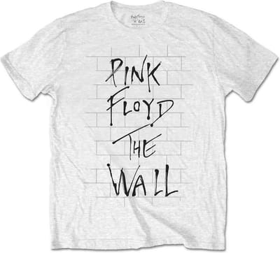 Pink Floyd - The Wall & Logo Heren T-shirt - S - Wit