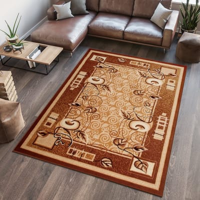 Tapiso Atlas PP Vloerkleed Bruin BeigeWoonkamer Kleed Tapijt Maat- 100x200