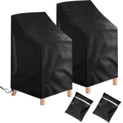 Unyqoos® Waterdichte Beschermhoes Set voor Tuinstoelen met Hoge Rugleuning en Stapelstoelen, UV-bestendig