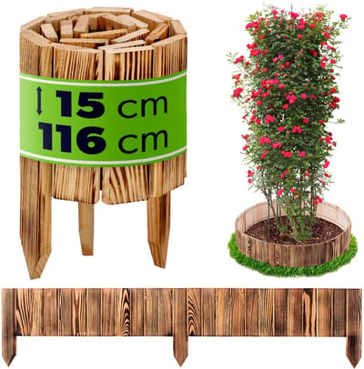 KADAX Houten schutting rolborder L110 H15cm bruin