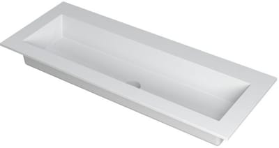 INK Kraft Wastafel Enkele Bak Zonder Kraangat - 1200x450x10 mm - Mat Wit