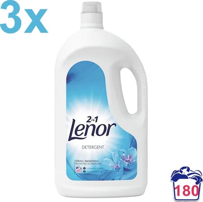 Lenor - 2 in 1 - Vloeibaar Wasmiddel - Spring Awakening - 3x 3,3L - 180 Wasbeurten