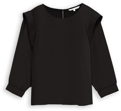 Tom Tailor Denim - Losvallende blouse - Maat XL - deep black