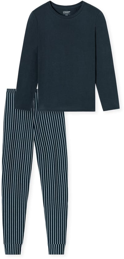 Uncover by Schiesser Pyjama lange - Dames Pyjamaset - donkerblauw