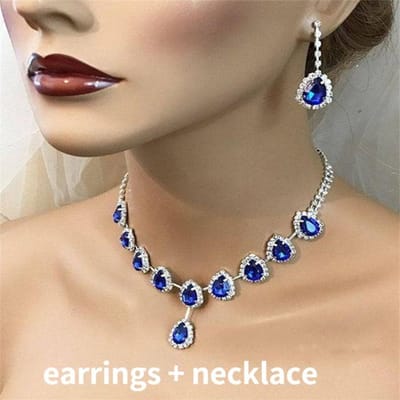 Nieuwe Groene Kristal Hoge Kwaliteit Ketting Bruids Bruiloft Glanzende Accessoires Europese En Amerikaanse Stijl Persoonlijkheid Sieraden