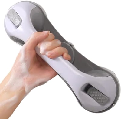 Badkamer handgreep - Veiligheidsleuning douche - Veilige grip - Zuignap bevestiging - 30.9 cm lengte - Grijs