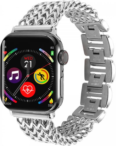 Gevlochten Stalen Bandje Geschikt voor Apple Watch 1 / 2 / 3 / 4 / 5 / 6 / 7 / 8 / 9 / 10 / SE - 42MM / 41MM / 40MM / 38MM - Metalen RVS Band - Zilver