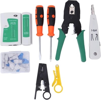 Netwerkkabel Reparatie - Bedrading Onderhoud - Netwerk Detectie - Drie-in-één Stripper - DC9V Batterij - Wit