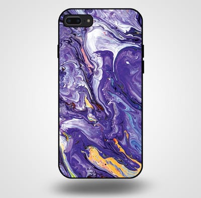 Smartphonica Telefoonhoesje voor iPhone 7/8 Plus met marmer opdruk - TPU backcover case marble design - Goud Paars geschikt voor Apple iPhone 7 Plus;Apple iPhone 8 Plus