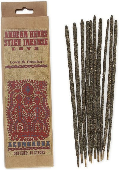 Vegan wierookstokjes 'Love & Passion', Andeskruiden, Prabhuji's Gifts, 10 sticks