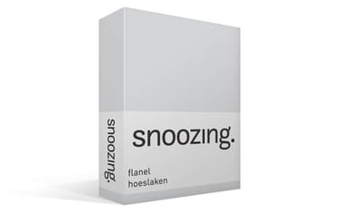 Snoozing - Flanel - Hoeslaken - Lits-jumeaux - 200x200 cm - Grijs