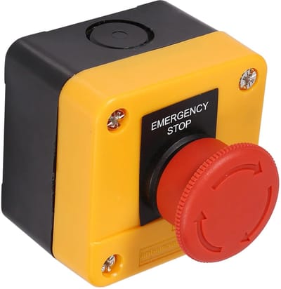 Noodstopschakelaar - Drukknop Schakelaar - Industrieel Gebruik - Dubbele Functionaliteit Alarm - 67x67x50 mm - Rood
