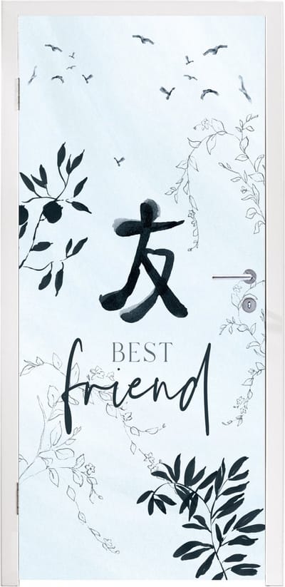 Deursticker Beste vrienden - Best friend - Quotes - Spreuken - 95x235 cm - Deurposter
