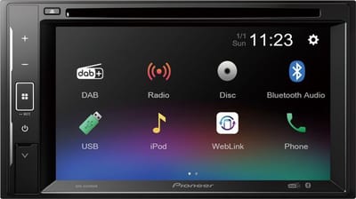 Pioneer AVH-A240DAB – 2-DIN multimedia autoradio met 6,2″ touchscreen, DAB+, Bluetooth & CD/DVD – WebLink Mirroring – 13-bands equalizer