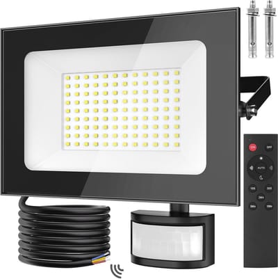 Krachtige 100W LED Buitenlamp met Bewegingsmelder en Afstandsbediening - IP66 Waterdicht Schijnwerper